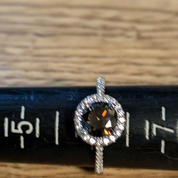 1 Ct Dark Green Moissanite Halo 925 Sterling Silver Ring Size 6 - Picture 5 of 5